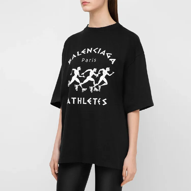 Balenciaga Athletes Oversized T Shirt 'Black/White'-4
