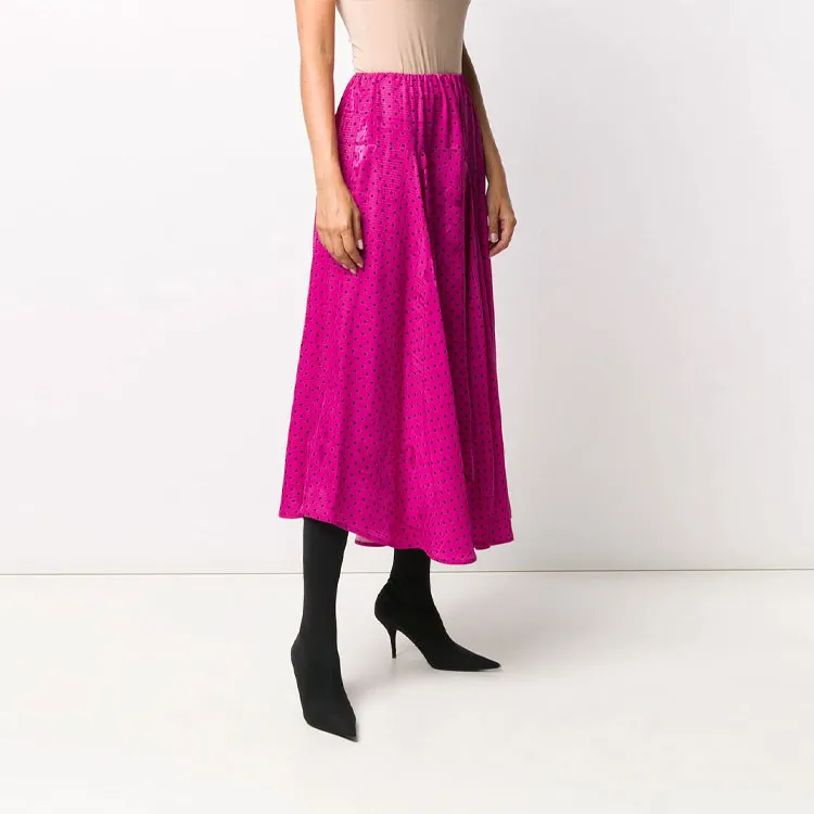 Balenciaga SS21 Casual Long Skirt Women's Rose Red-3