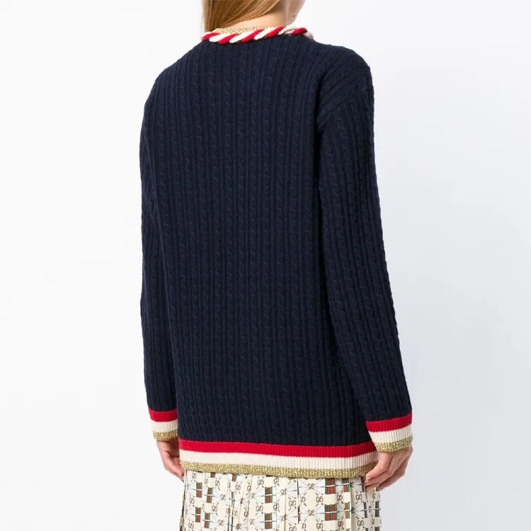 GUCCI Cashmere Sweaters Women's Navy-2