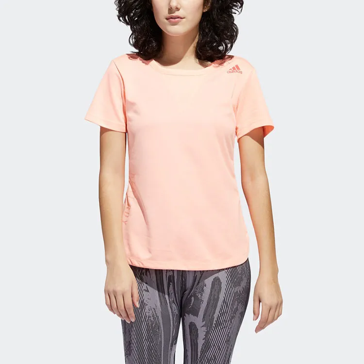 Adidas T Shirt Women's Light Shimmery Orange-3
