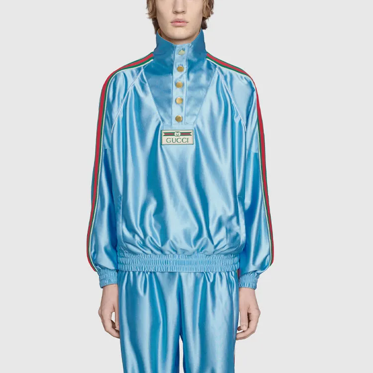 GUCCI Shiny Jersey Sweatshirt With Web-2