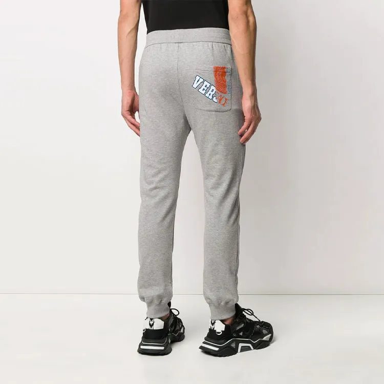 VERSACE Knitted Sweatpants Men Gray-2