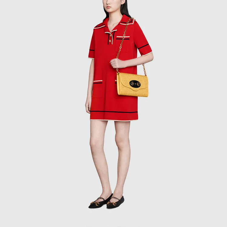 GUCCI FW21 Short Sleeved Dress Women's Red-4
