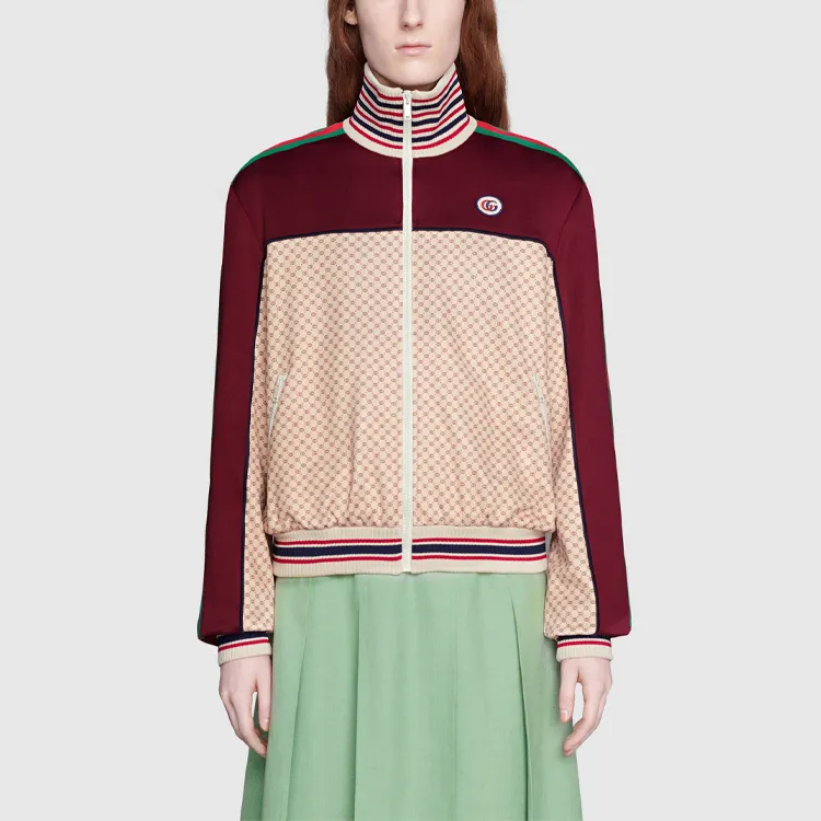 GUCCI Interlocking G Print Jersey Jacket Beige-2