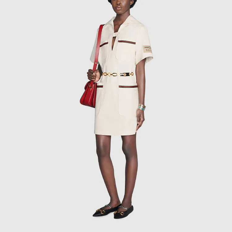 GUCCI Web stripe Trim Jersey Dress-3