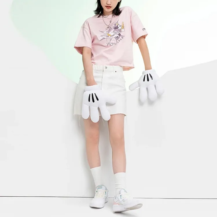 Disney X LINING Crop Tops Women's Pink-2