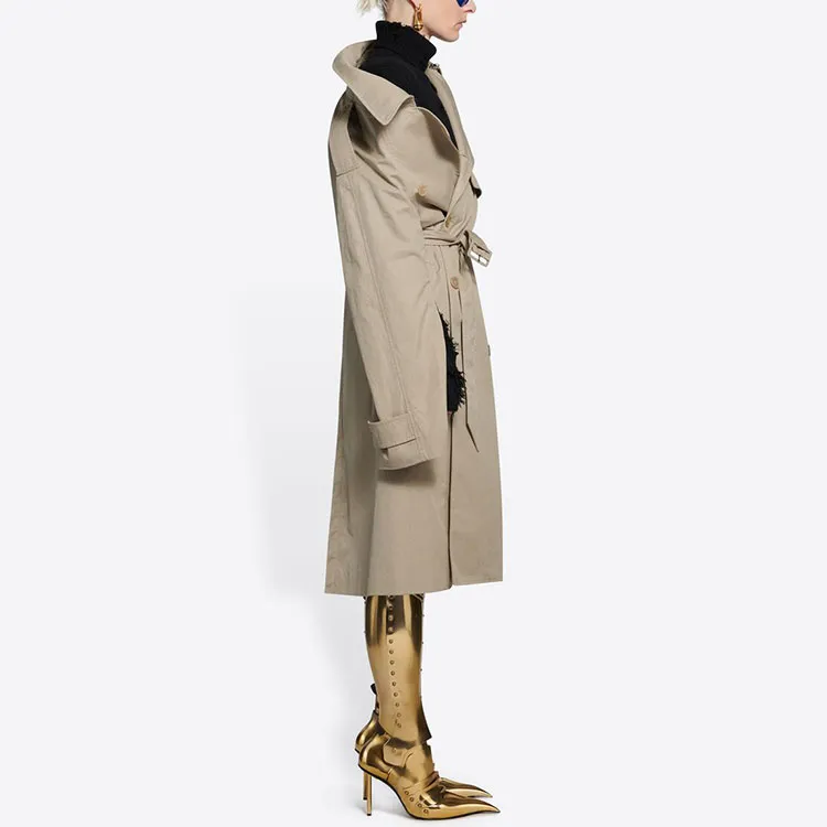 Balenciaga One Shoulder Trench Coat-4