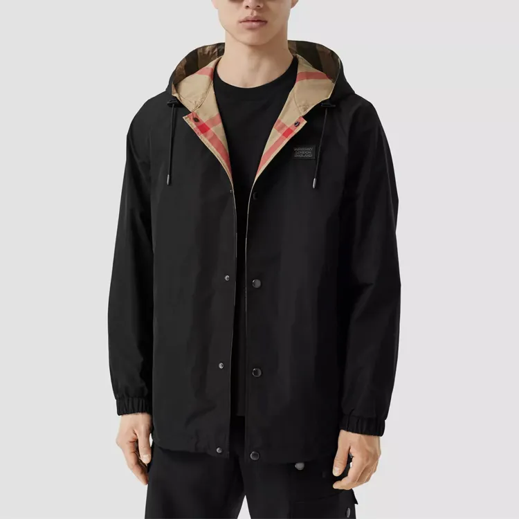 Burberry Reversible Checked Drawstring Hooded Jacket-4