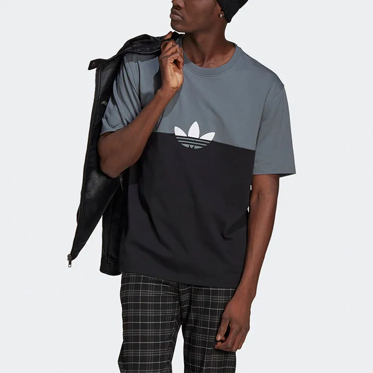 Adidas Set in Sleeve T Shirt Men's Blue Black Multicolor-2