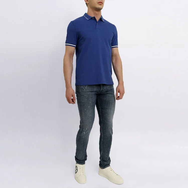EMPORIO ARMANI Polo Shirts Men Royal Blue-3