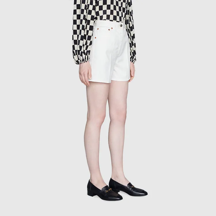 GUCCI FW21 Denim Shorts Women's White-3