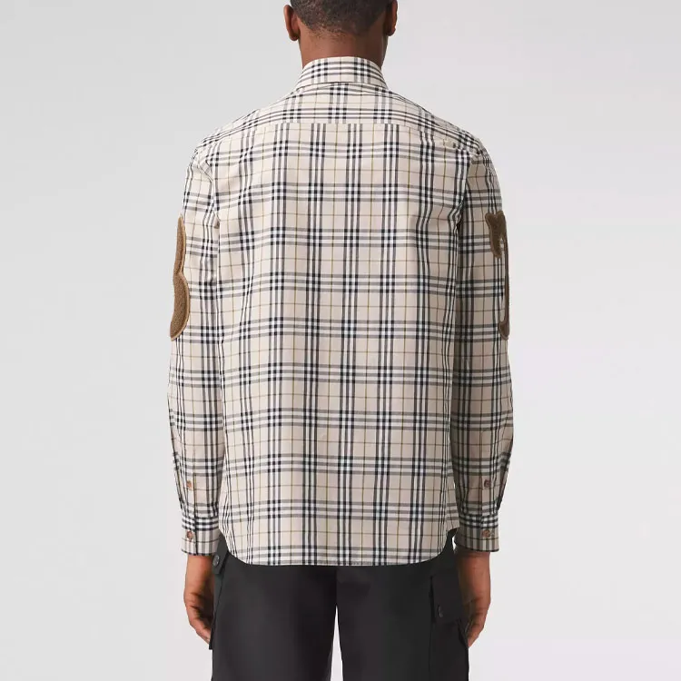 Burberry Letter Graphic Check Poplin Shirt-4