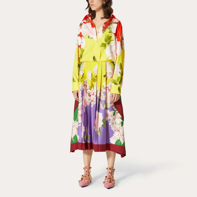 Valentino Long Sleeved Dresses Women's Yellow-1