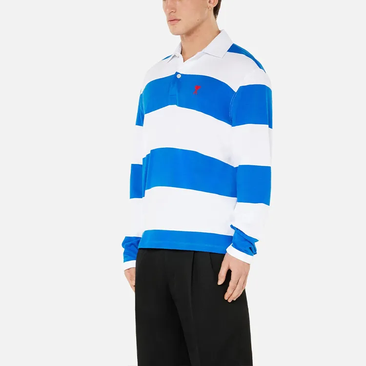 AMIPARIS Polo Shirts Men Blue White Multicolor-3