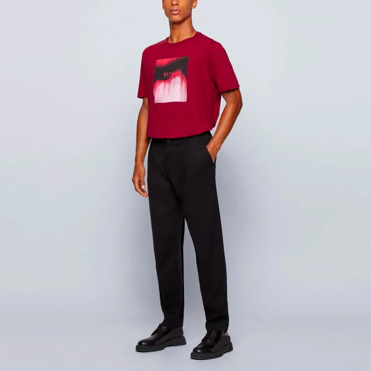 HUGO BOSS T Shirts Men Burgundy-4