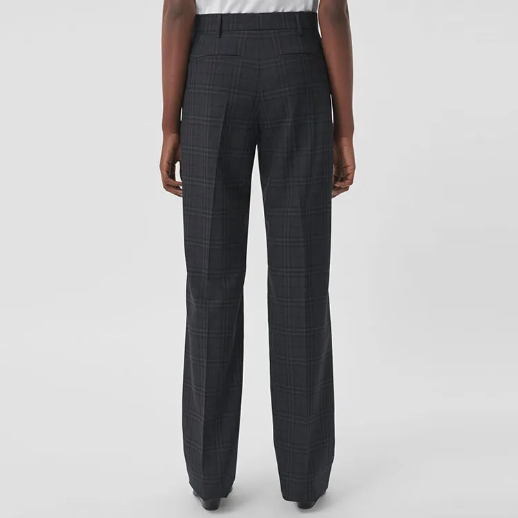 Burberry Check Wool Tailored Trousers-3