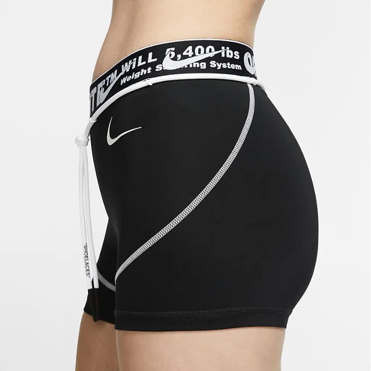 OFF WHITE X Nike Women's Training Shorts Black-3