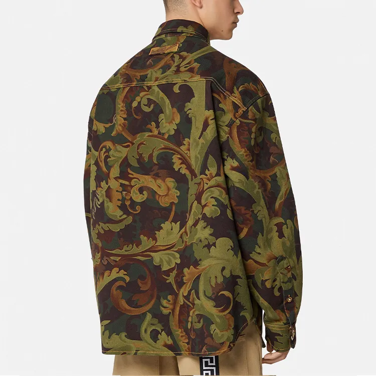 VERSACE Jackets Coats Men's Green-3