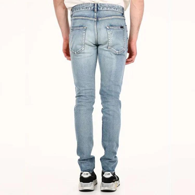 SAINT LAURENT Skinny 5 Pocket Low Denim Jeans-3