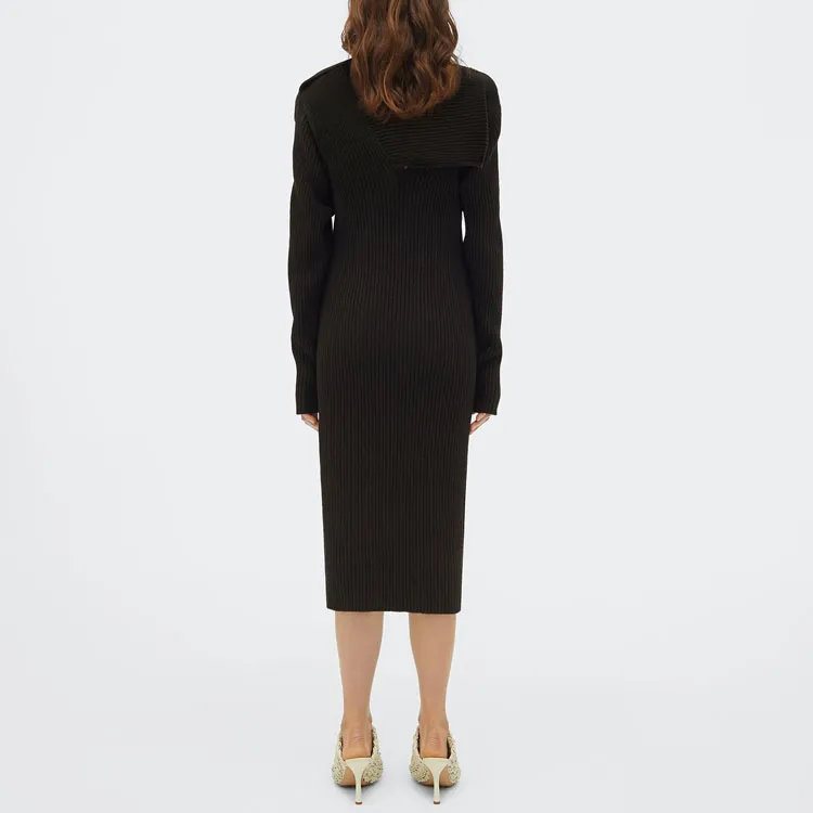 Bottega Veneta Long Sleeved Dresses Women's Black-2