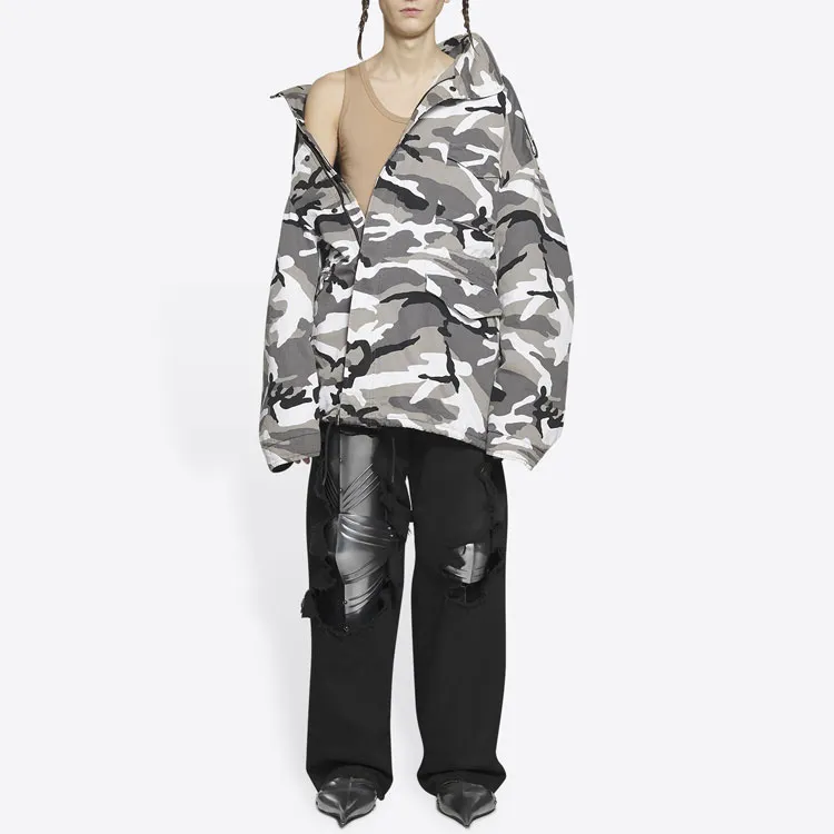 Balenciaga Off Shoulder Military Parka-3