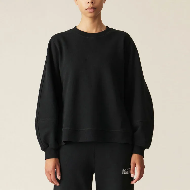 GANNI Puff Sleeve Sweatshirt 'Black'-1