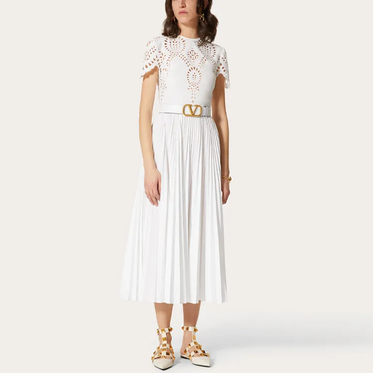 Valentino Short-Sleeved Dresses Women's White-1