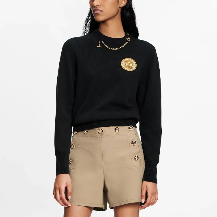 LOUIS VUITTON 1ABYRI Chain Detail Patch Sweater-2