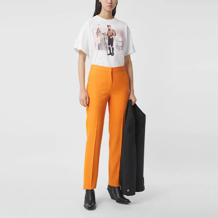 Burberry Drop Shoulder Sleeve T Shirt Women's White-1