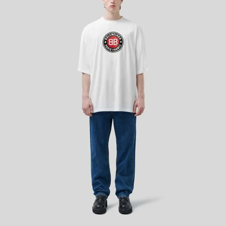 Balenciaga T Shirt Loose Fit Style Men's White-2