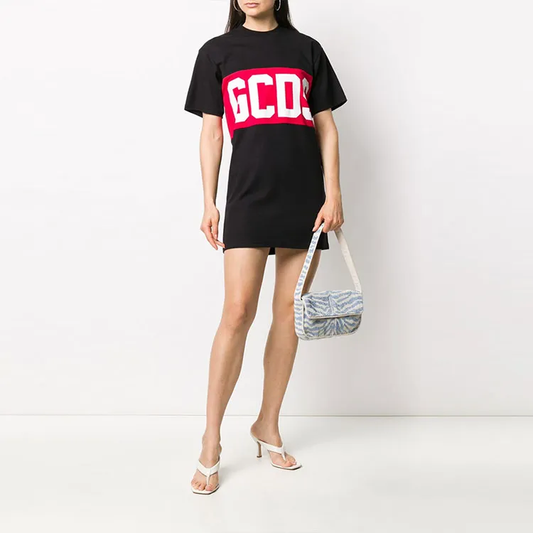 GCDS Short Sleeved Dresses Women's Black-1