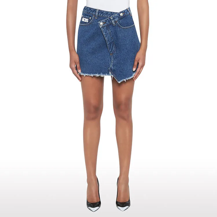GCDS Denim Short Skirts Women's Denim Blue-1
