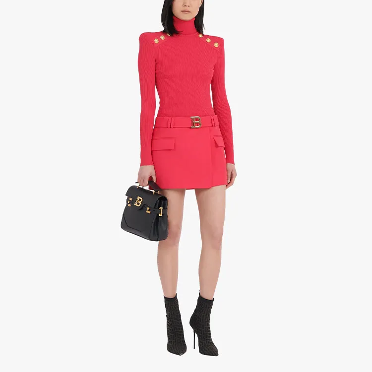 BALMAIN Casual Short Skirts Women's Red-4