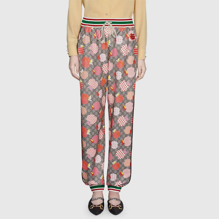 GUCCI Knitted Sports Pants Women's Brown-3