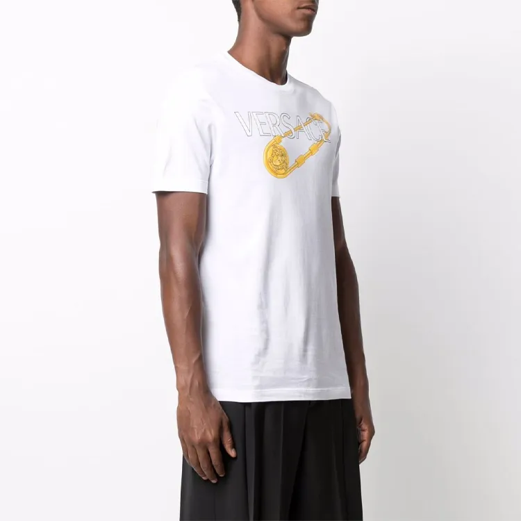 VERSACE Safety Pin Logo T Shirt-3