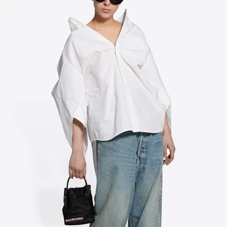 Balenciaga Twisted Swing Shirt 'White'-2