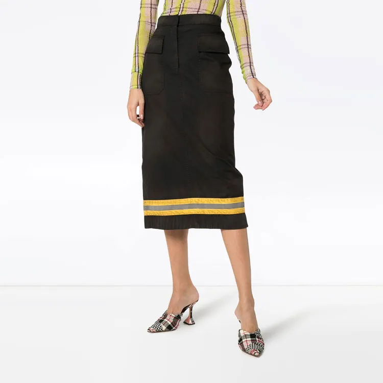 Calvin Klein High Waist Reflective Stripe Midi Skirt-2