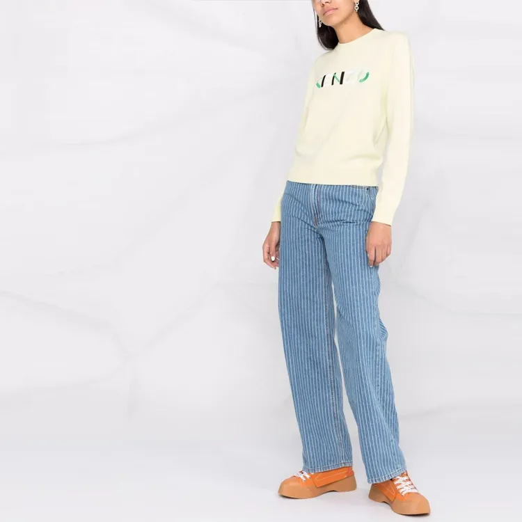 KENZO Letter Logo Sweaters Women's Yellow-2
