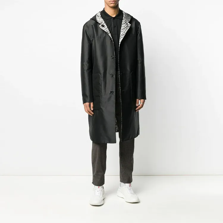 FENDI Trench Coats Men Black-2