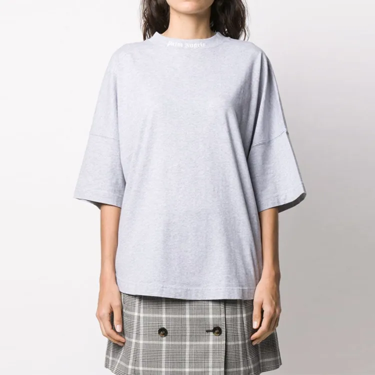 PALM ANGELS Logo Over Tee Grey-1