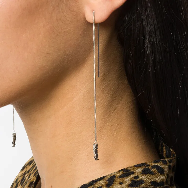 SAINT LAURENT Drop Earrings Women's Silver-1