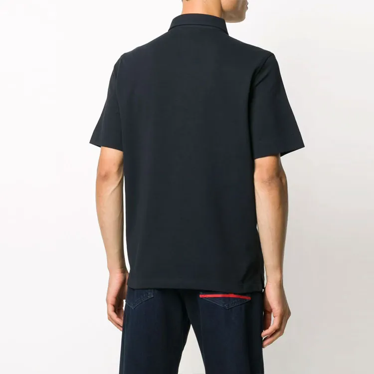 Moncler Polo Shirts Men Dark Blue-4