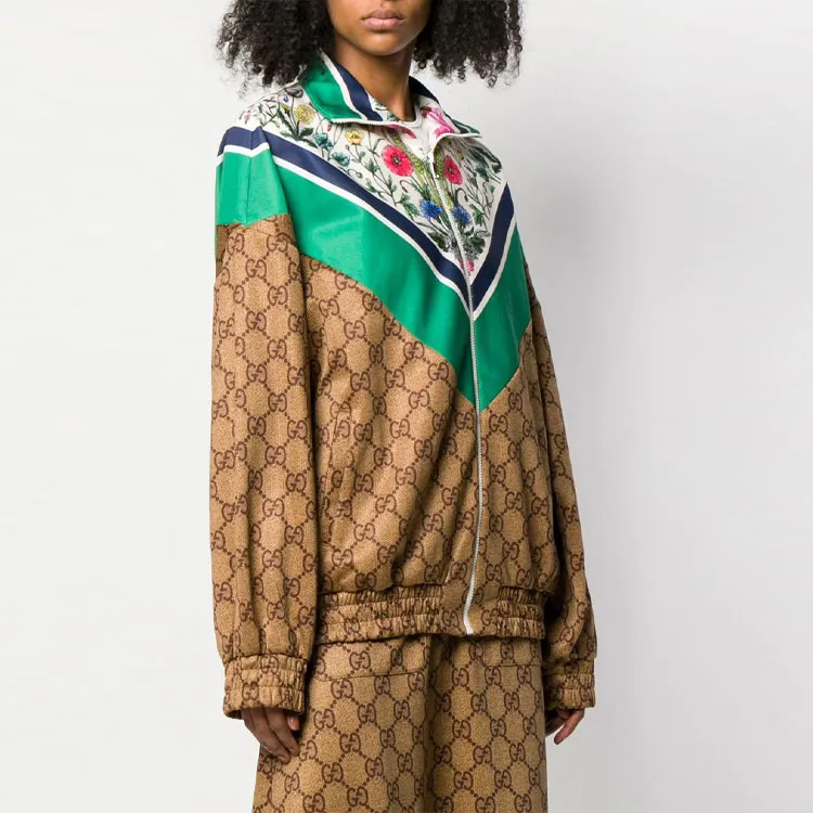 GUCCI Jackets Unisex Green Brown-3