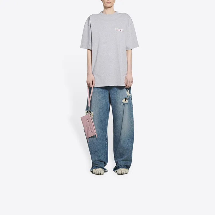 Balenciaga Political Campaign T Shirts Women's Gray-2