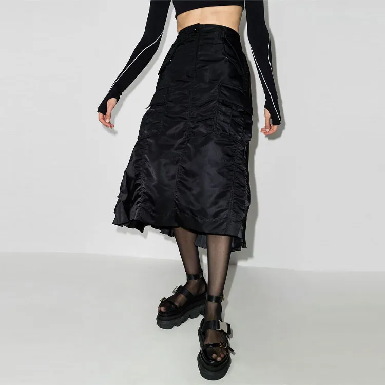 Sacai Ribbed Waistband Side Slit Cargo Skirt-1