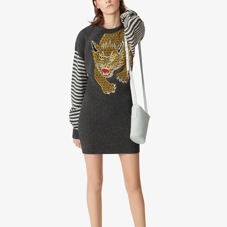 KENZO Long Sleeved Dresses Women's Gray-2