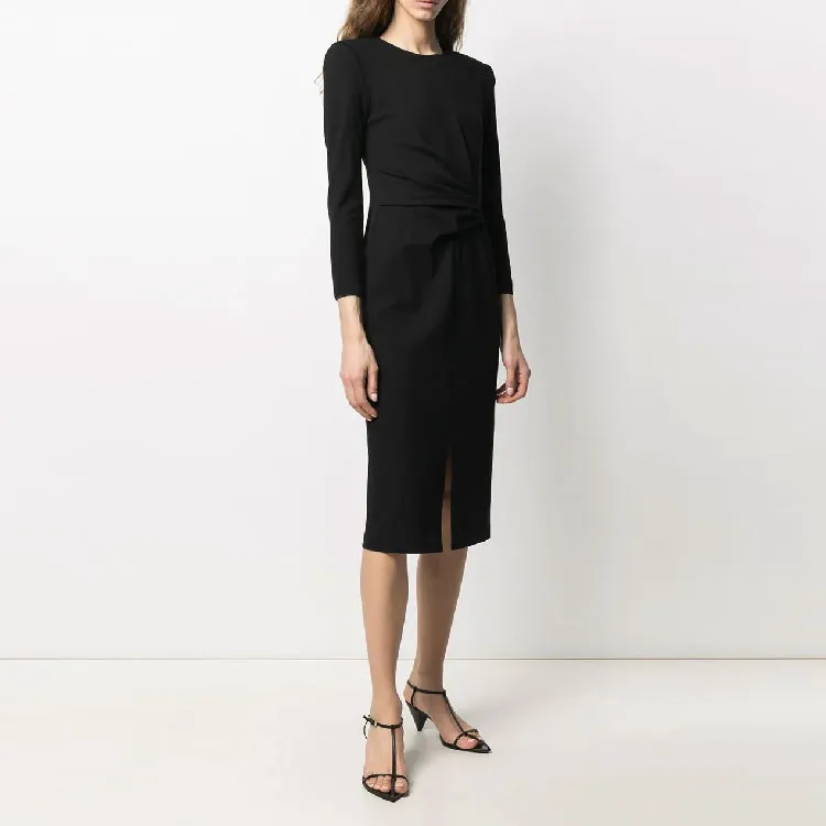 GIORGIO ARMANI Long-Sleeved Dresses Women's Black-2