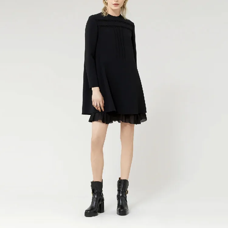 Chloé Ruffled Logo Embroidered Dress-2