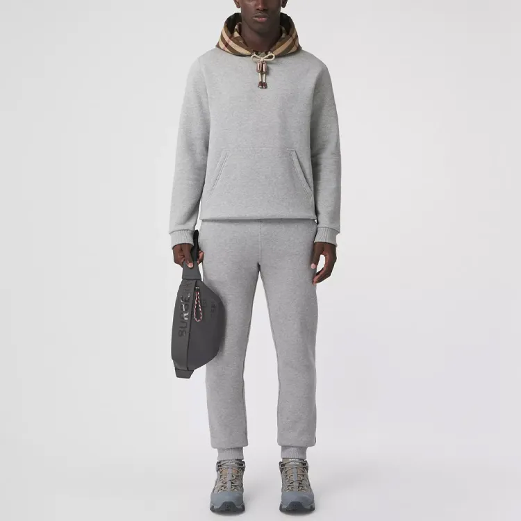 Burberry Check Hood Cotton Blend Hooded Sweatshirt-3