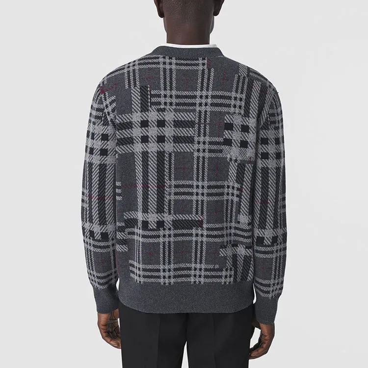 Burberry FW21 Cashmere Sweater Men's Charcoal Heather Gray-3